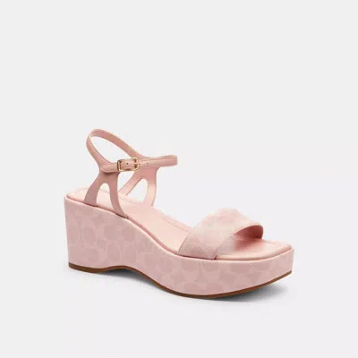 Coach Outlet Gale Wedge Sandal In Signature Canvas In Pink