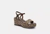 Coach Outlet Gale Wedge Sandal In Signature Jacquard In Brown