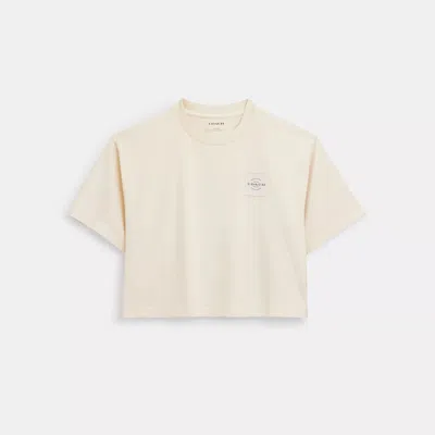 Coach Outlet Garment Dye Cropped T-shirt In Cream