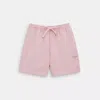 Coach Outlet Garment Dye Track Shorts In Pink