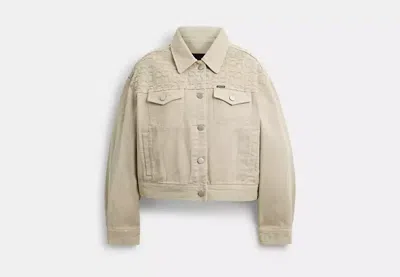 Coach Outlet Garment Dyed Denim Jacket In Gray