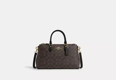 Coach Outlet Georgia Satchel In Signature Canvas In Brown