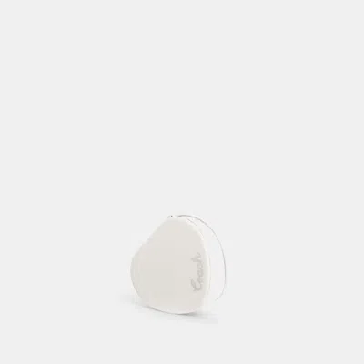 Coach Outlet Glitter Heart Compact In Silver/chalk