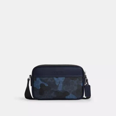 Coach Outlet Graham Crossbody Bag In Signature Camo Print In Blue