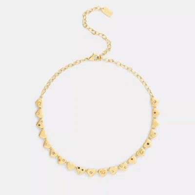 Coach Outlet Heart Choker Necklace In Gold