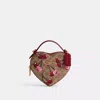 Coach Outlet Heart Crossbody Bag In Signature Canvas With Cherry Print In Multi