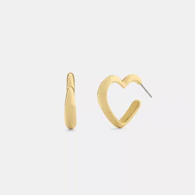 Coach Outlet Heart Hoop Earrings In Gold