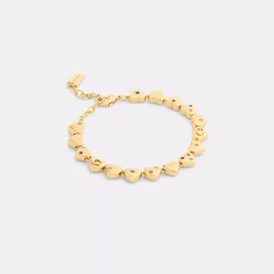 Coach Outlet Heart Linear Bracelet In Gold