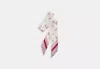 Coach Outlet Heart Posy Script Print Silk Skinny Scarf In White