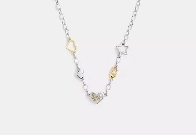 Coach Outlet Hearts And Stars Necklace In Yellow