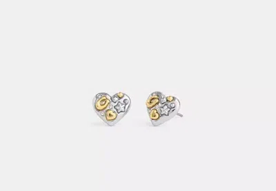 Coach Outlet Hearts Stud Earrings In Yellow