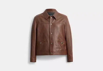 Coach Outlet Heritage C Biker Jacket In Brown