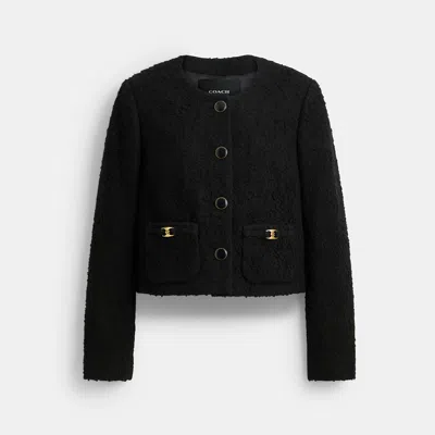 Coach Outlet Heritage C Boucle Jacket In Black