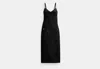 Coach Outlet Heritage C Long Denim Dress In Organic Cotton In Black