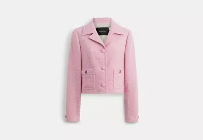 Coach Outlet Heritage C Tweed Jacket In Pink