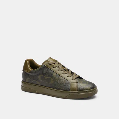 Coach Outlet High Line Sneaker In Signature Camo Print In Green/black