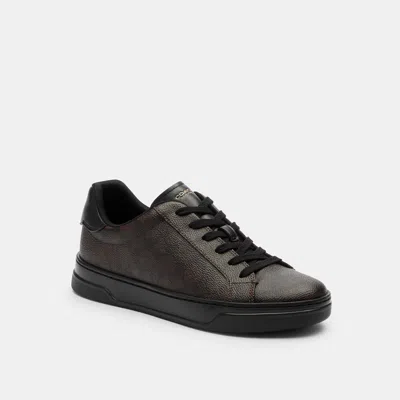 Coach Outlet High Line Sneaker In Signature Canvas In Walnut/black