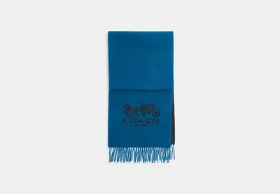 Coach Outlet Horse And Carriage Bicolor Cashmere Muffler In Blue