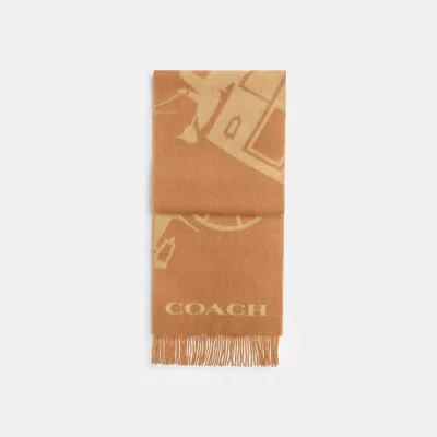 Coach Outlet Horse And Carriage Cashmere Muffler In Brown