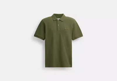 Coach Outlet Horse And Carriage Classic Polo In Organic Cotton In Green