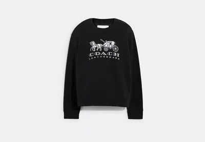 Coach Outlet Horse And Carriage Crewneck Sweatshirt In Organic Cotton In Black