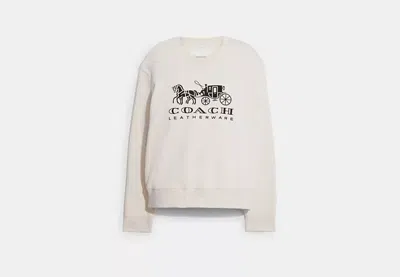 Coach Outlet Horse And Carriage Crewneck Sweatshirt In Organic Cotton In White