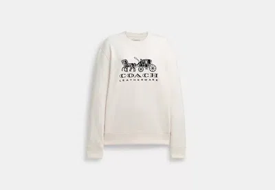 Coach Outlet Horse And Carriage Crewneck Sweatshirt In White