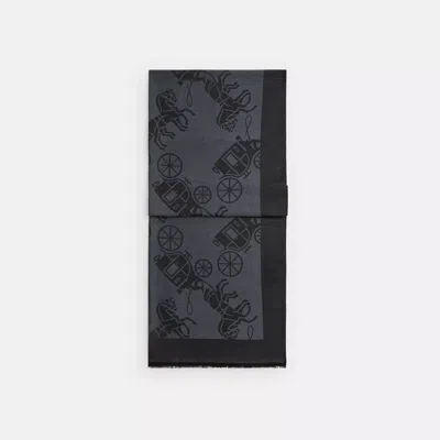 Coach Outlet Horse And Carriage Print Stole In Black