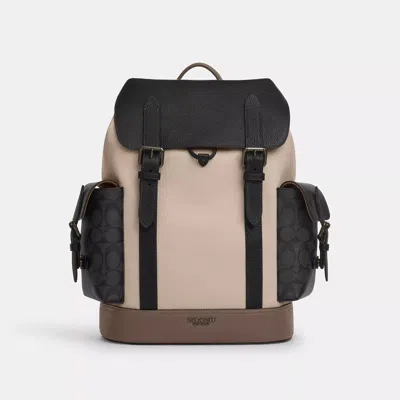 Coach Outlet Hudson Backpack In Colorblock With Signature Canvas In Beige |  ModeSens