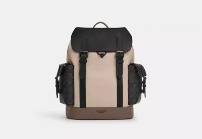 Coach Outlet Hudson Backpack In Colorblock With Signature Canvas In Orange