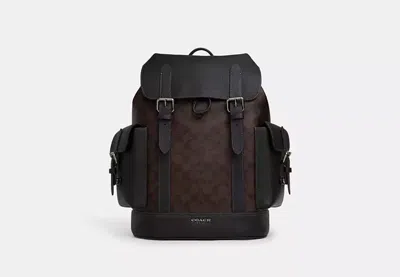 Coach Outlet Hudson Backpack In Signature Canvas In Black