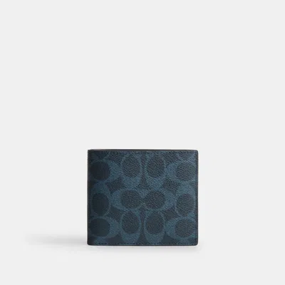 Coach Outlet Id Billfold Wallet In Signature Canvas In Blue