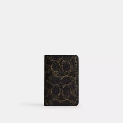 Coach Outlet Id Card Wallet In Loved Signature Canvas In Brown