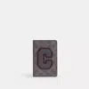 Coach Outlet Id Card Wallet In Signature Canvas With Patches In Gray