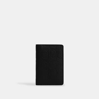 Coach Outlet Id Card Wallet In Signature Leather In Black