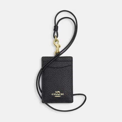 Coach Outlet Id Lanyard In Gold/black