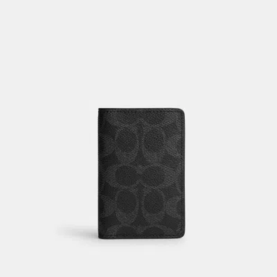 Coach Outlet Id Wallet In Black Signature