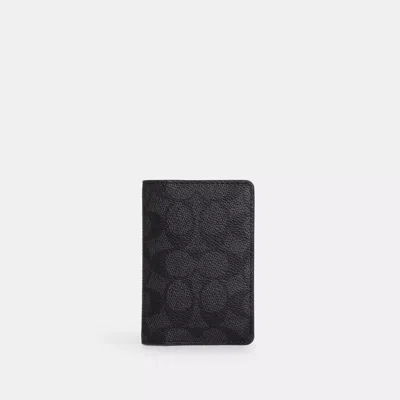 Coach Outlet Id Wallet In Signature Canvas In Black