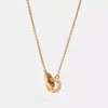 Coach Outlet Interlocking Open Circle Pendant Necklace In Burgundy