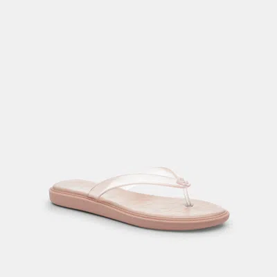 Coach Outlet Jelly Flip Flop In Signature In Candy Pink