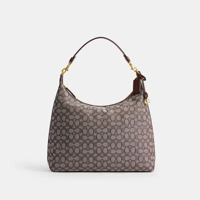 Coach Outlet Juliet Shoulder Bag 38 In Signature Jacquard In Brass/oak Maple