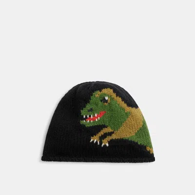 Coach Outlet Jumbo Rexy Print Knit Beanie In Black