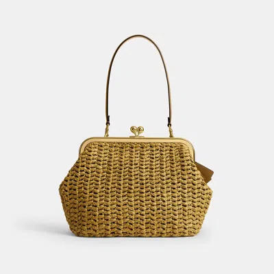 Coach Outlet Kisslock Frame Bag 27 In Brass/muted Olive