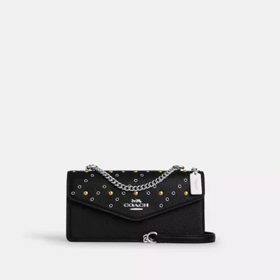 Coach Outlet Klare Envelope Crossbody Bag With Rivets In Black