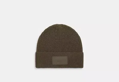 Coach Outlet Knit Beanie In Green