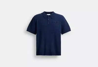 Coach Outlet Knit Polo In Blue