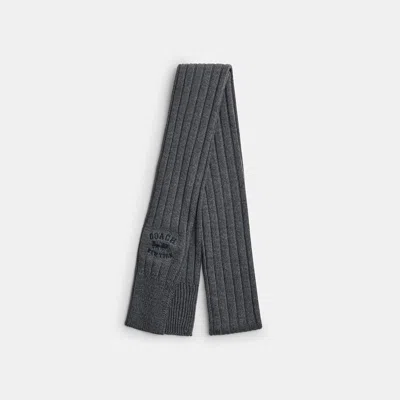 Coach Outlet Knit Scarf In Steel Grey