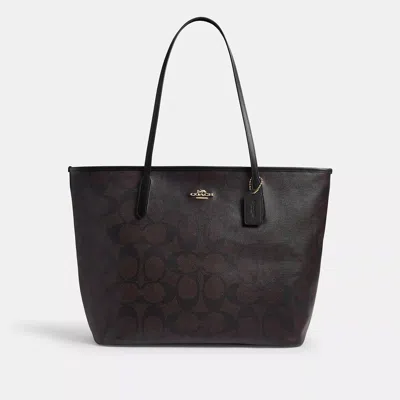 Coach Outlet Large City Tote Bag In Maxi Signature Canvas In Multi