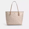 Coach Outlet Large City Tote Bag In Maxi Signature Canvas In Brown