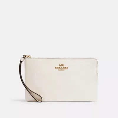 Coach Outlet Large Corner Zip Wristlet In White